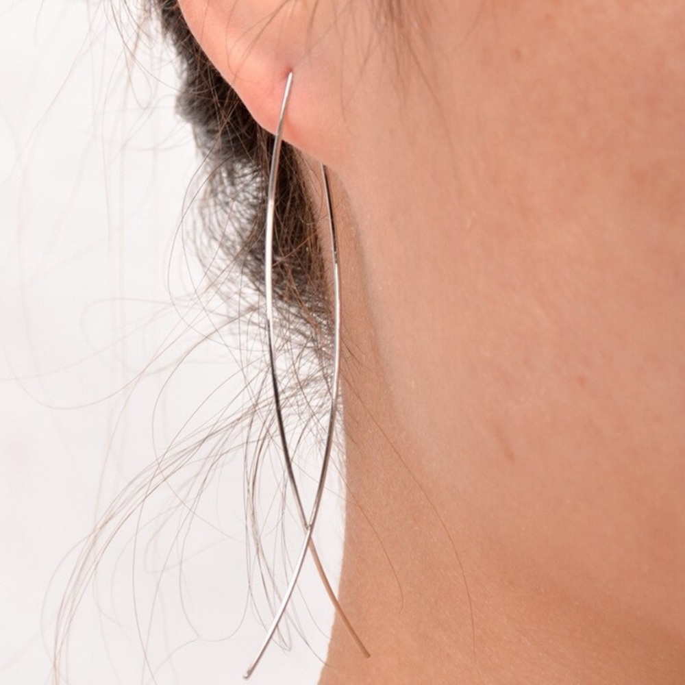The Eryn - Simple Silver Threader Hoops